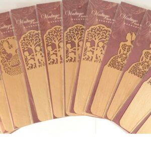 Set of 12 Beautiful Vintage Thin Wooden Bookmarks (3 styles with 4 pieces each)
